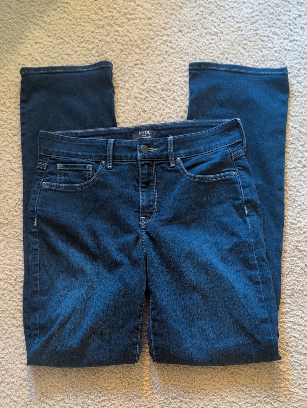 NYDJ For Chico's Women’s Dark Blue Straight Jeans Tall Size 6
